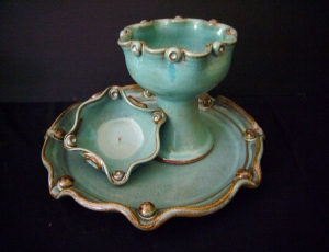 Turquoise serving pieces